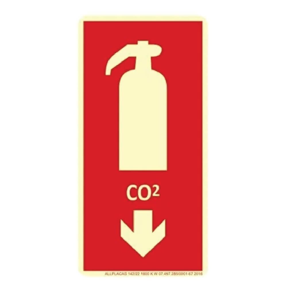 Placa E5 - Extintor CO2 10cm x 20cm