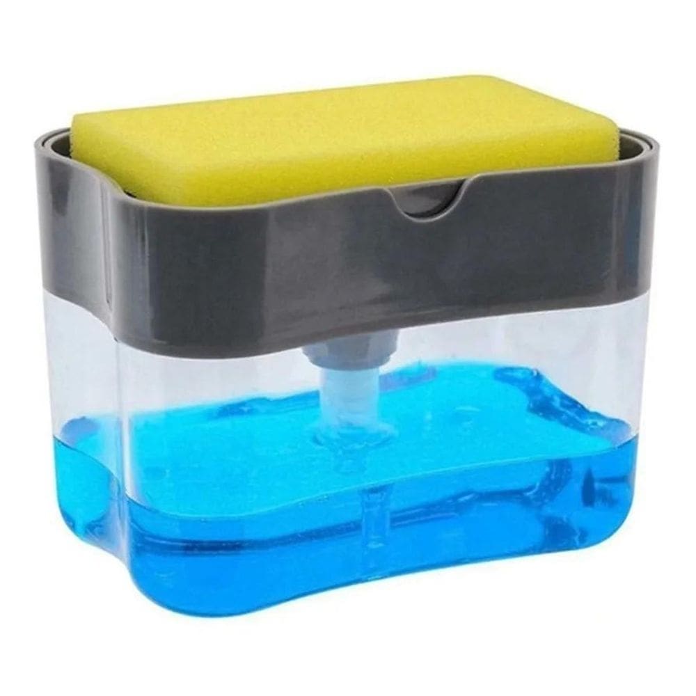 Dispenser sabão 2x1 detergente suporte porta bucha esponja