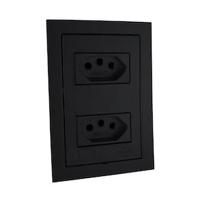 Cj tomada dupla 10a 4x2 - dicompel ekron preto