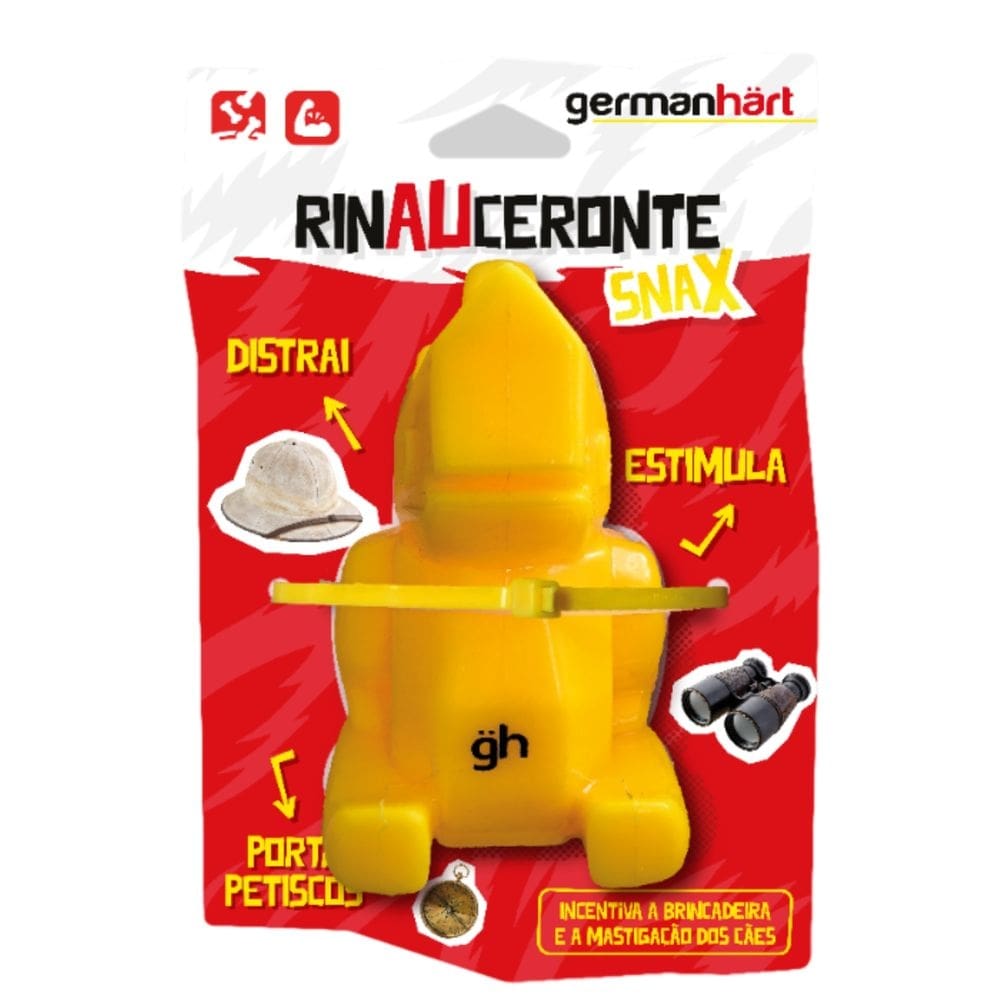 Brinquedo Recheavel RinAUceronte Snax Porta Petiscos Formato de Rinoceronte para Cães - Germanhart