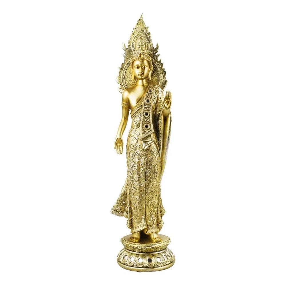Buda Dourado Em Pé 33cm