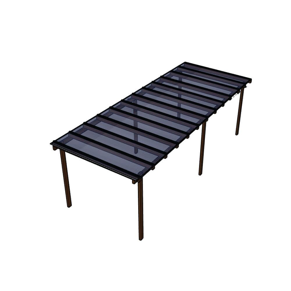 Kit Policarbonato Fume 6mm 8,00m x 6,00m - Perfis Naturais