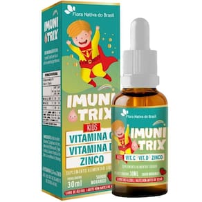 Imunitrix vitamina c, d3 e zinco 30ml flora nativa - morango
