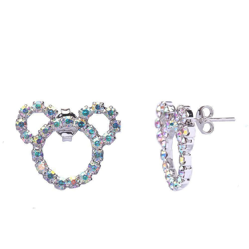 Brinco Com Cristais Do Mickey Mouse Folheado A Metalico