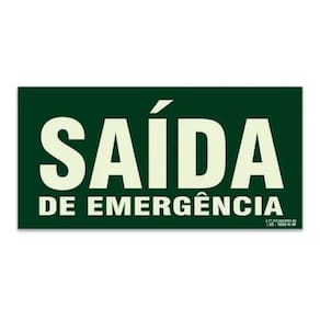 Placa S12 - Saida de Emergência 10cm x 20cm