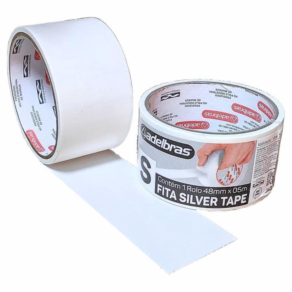 Fita adesiva silver tape alta fixação 48mmx5m branco