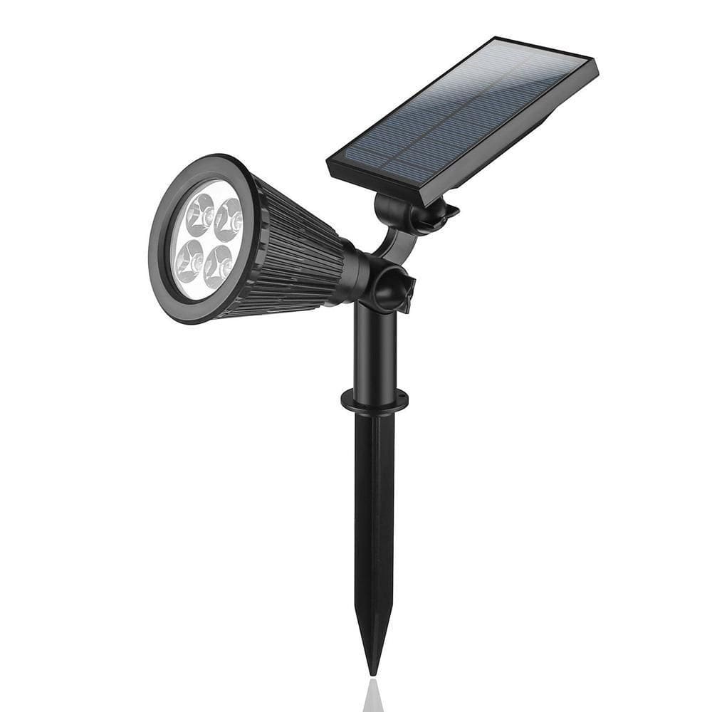 Luminária solar refletor led rgb spot espeto jardim multicor