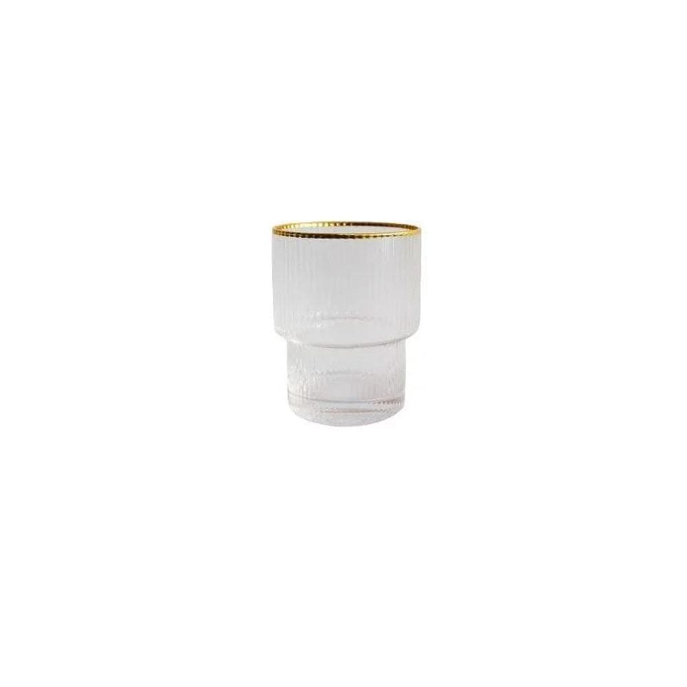 Jogo 2 copos baixos cristal borda dourada lines 220 ml wolff