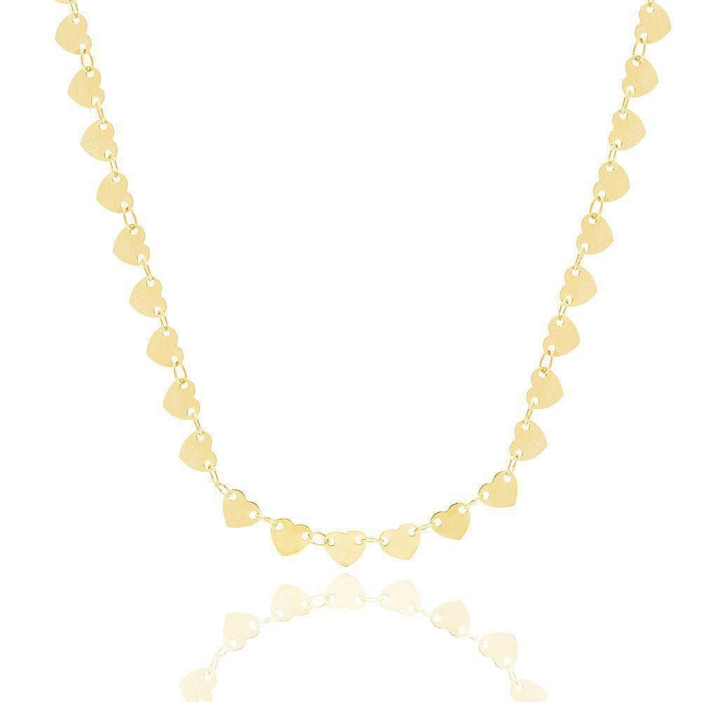 Choker De Coração Pequenos Folheado A Ouro 18K