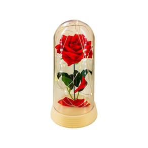 Luminária a bela e a fera a rosa encantada presente de natal