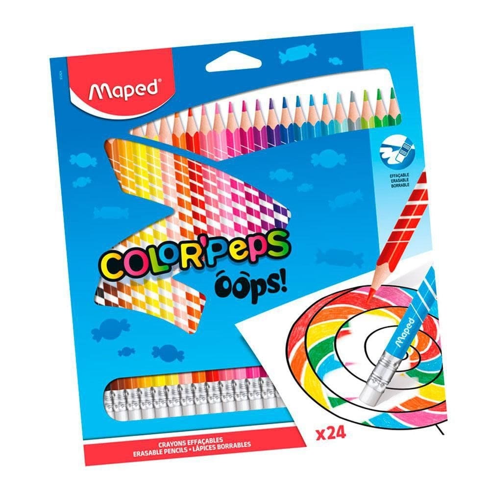 Lápis de cor color peps apagável 24 cores