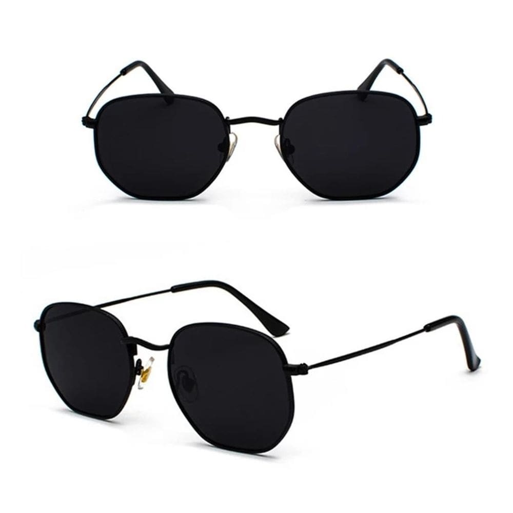 Óculos hexagonal feminino masculino de luxo