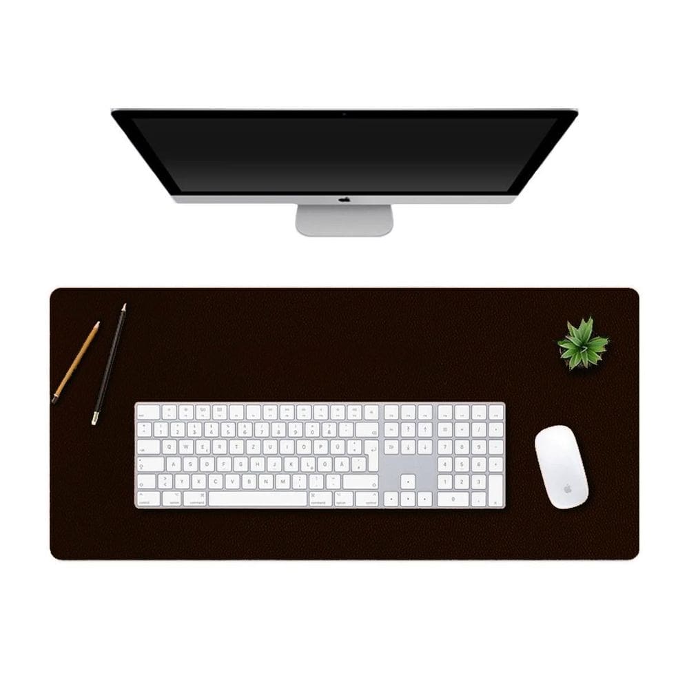 Mouse pad 70x30cm grande tapete mesa gamer couro eco café