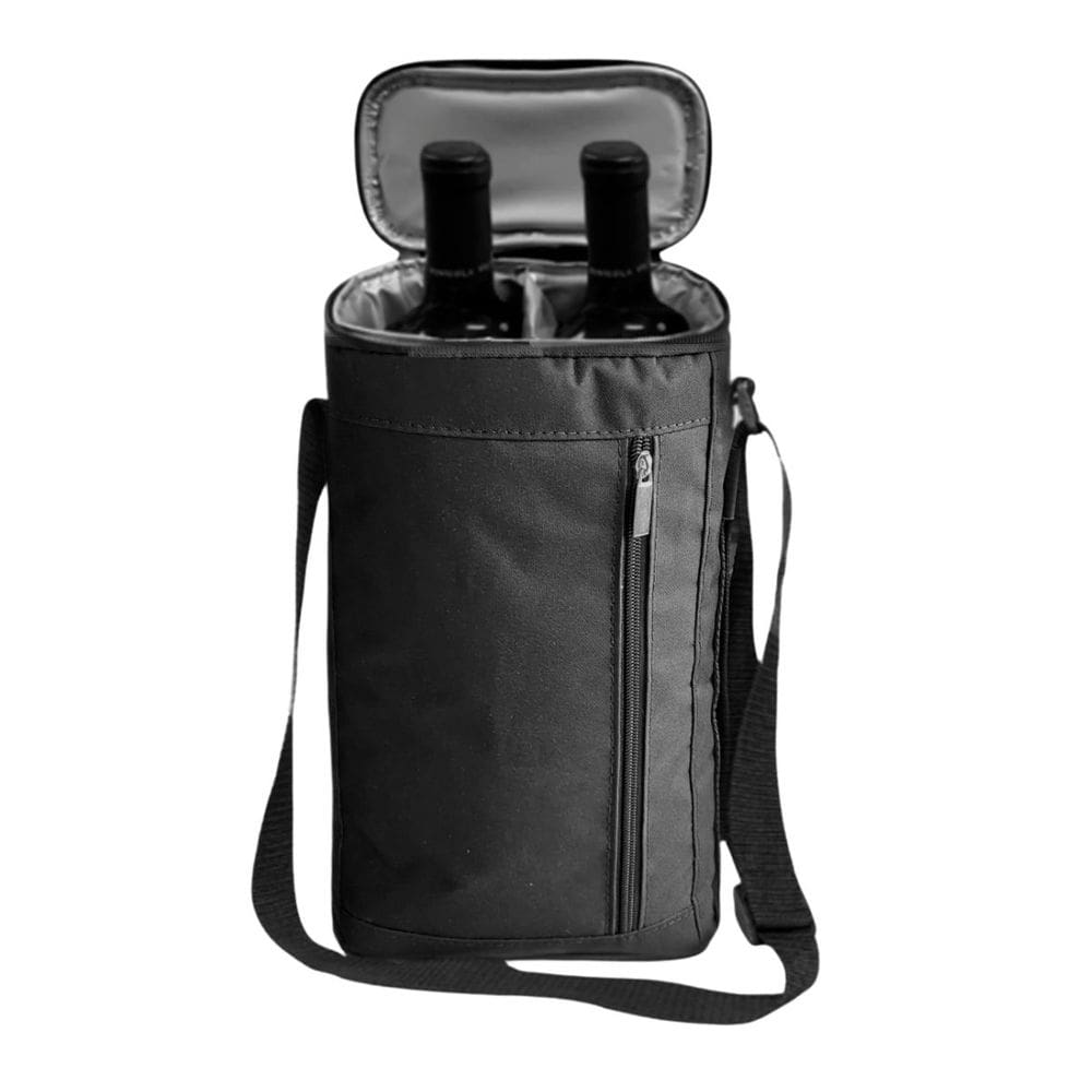 Bolsa Porta Vinho Térmica Oxford Grande Impermeável Bebidas 2 Garrafas ou Taças Bolso Alça de Ombro