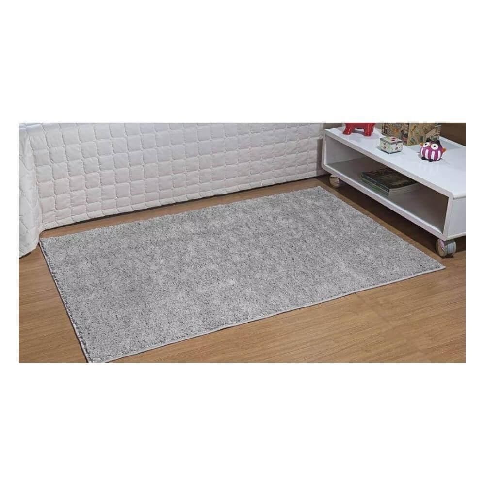 Tapete pra sala quarto passadeira classic 66 x 120 cm cinza