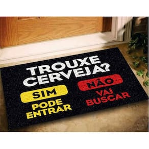 Tapete capacho trouxe cerveja sim não 60x40 casa entrada lar