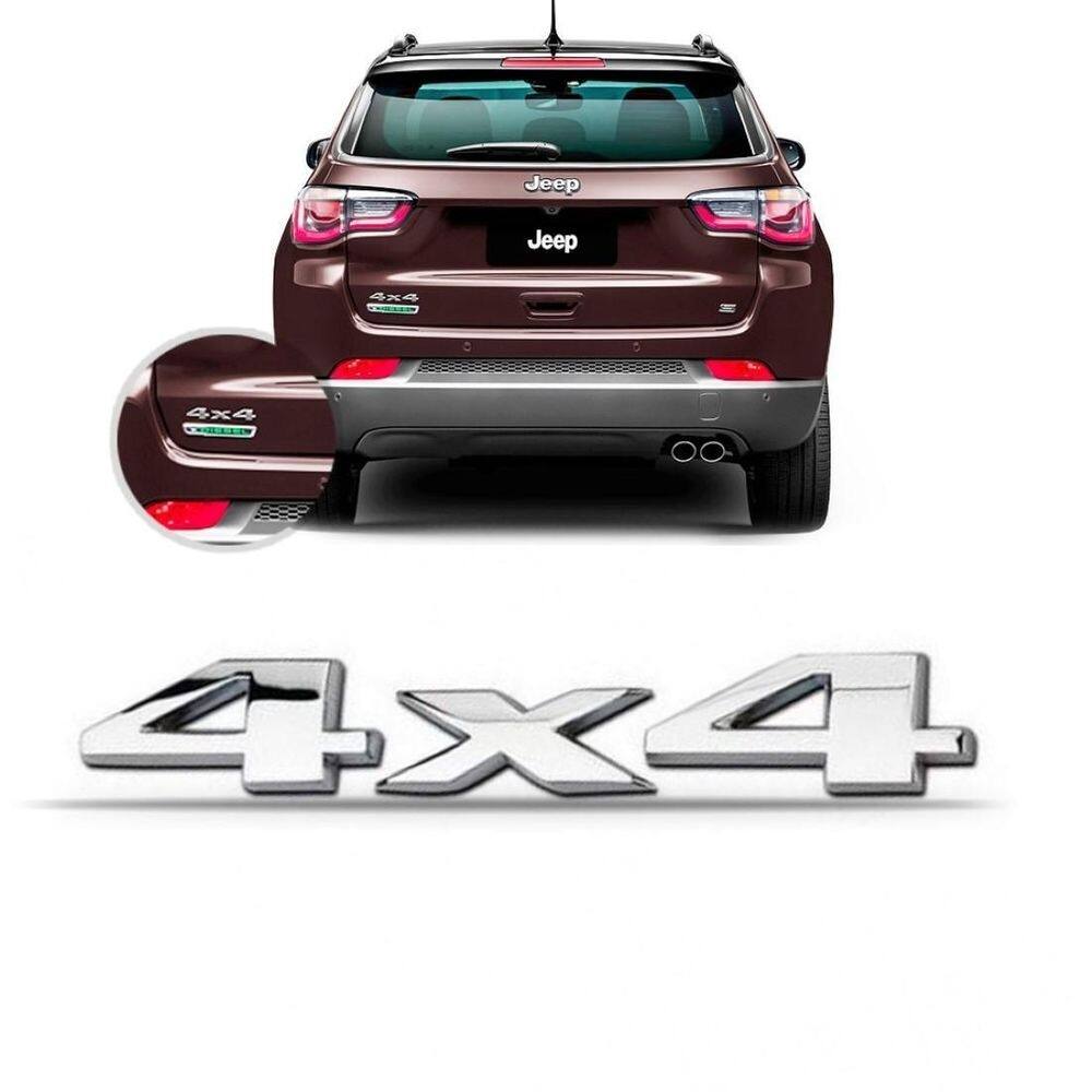 Letreiro 4x4 renegade e compass 2015 a 2020 cromado