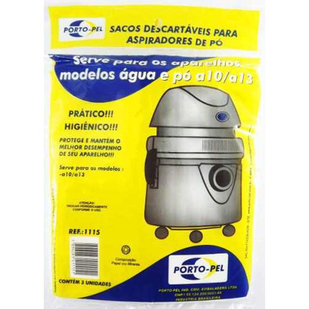 Saco de aspirador de po descartavel eletrolux agua po a10a13