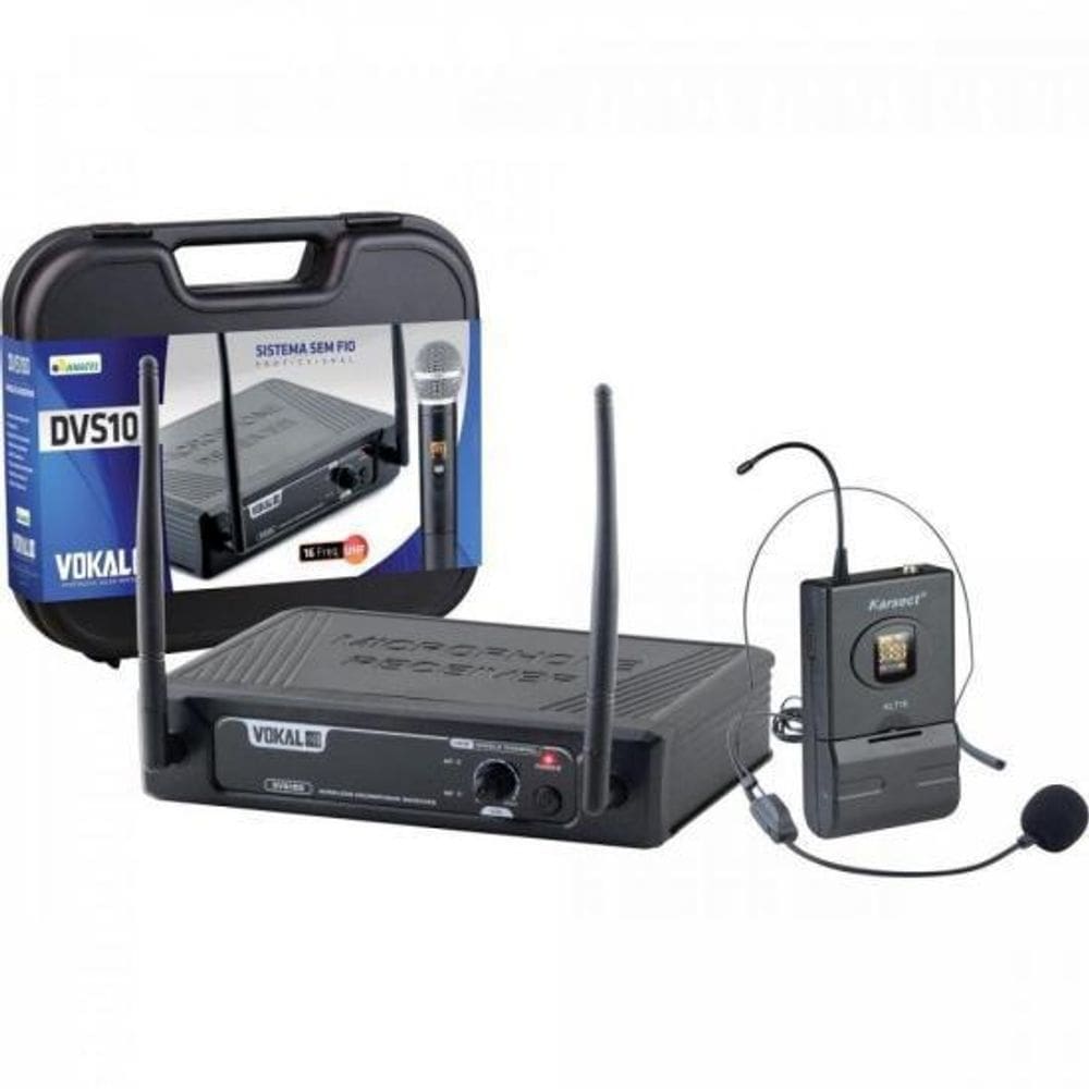 Microfone sem fio headset dvs100sh vokal