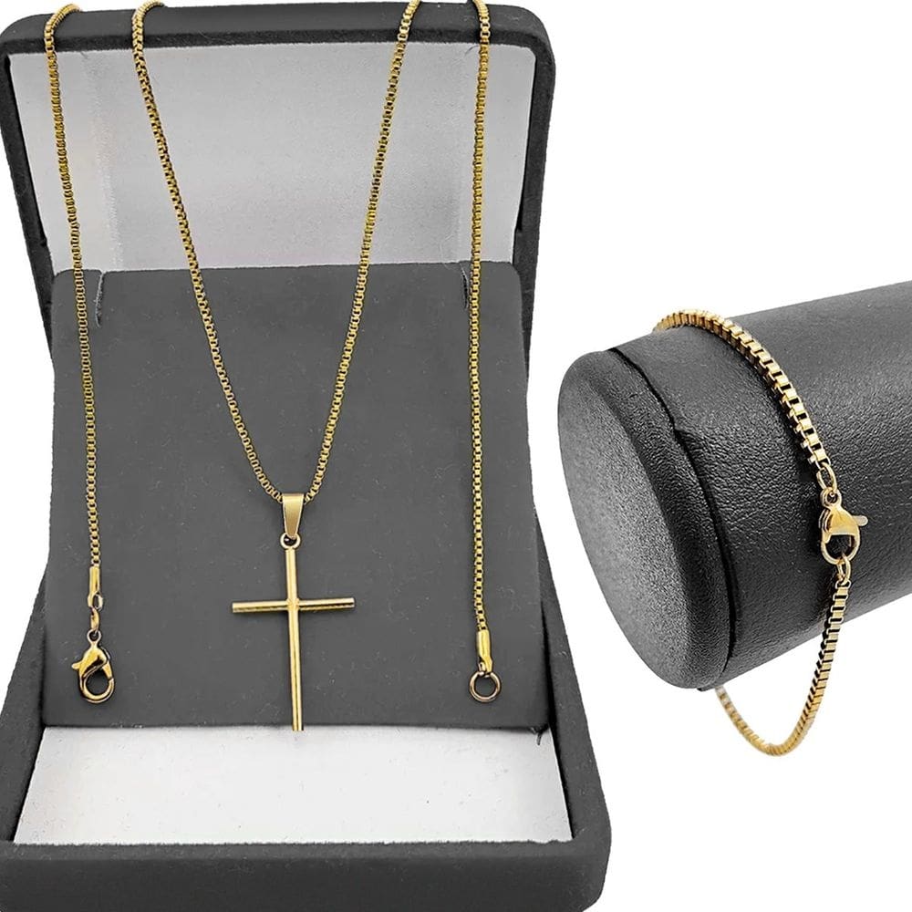 Corrente mais pingente crucifixo