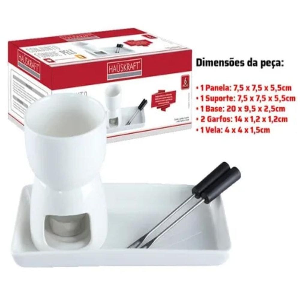 Conjunto fondue 6 peças chocolate carne jantar romântico