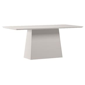 Mesa de Jantar 180 cm Barbara com Vidro Off White - New Ceval