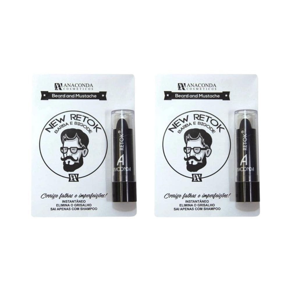 Retok para barba e bigode anaconda 3g-preto-kit c/2un