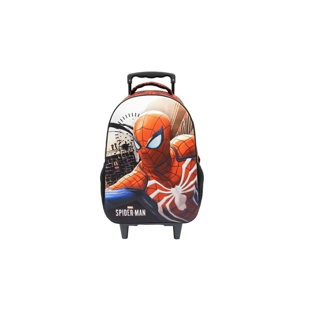 Mochila de rodas escolar spider man 3d disney