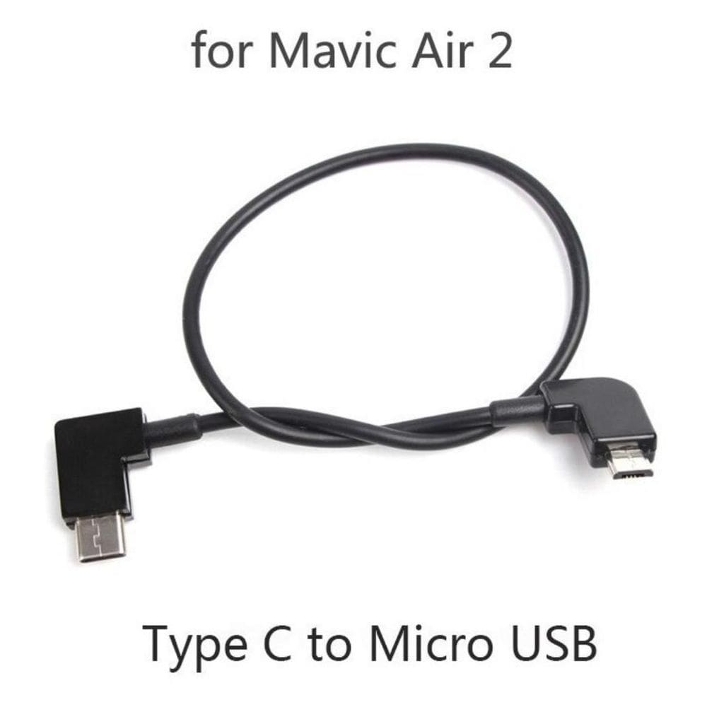 Cabo Otg 29,7cm Drone Mavic Air 2 E Mini 2 Tipo C Para Micro Usb