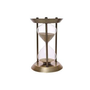 Ampulheta Decorativa em Metal Dourado e Areia Bege 23,5cm HJ3036 BTC