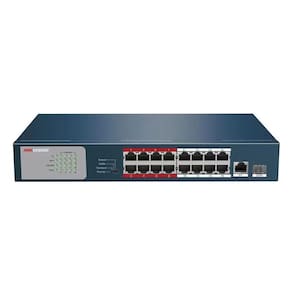 Switch Hikvision Ds-3e0318p-e/m(b) 16 Portas Poe 10/100 + 01 Uplink Giga + 01 Sfp Giga