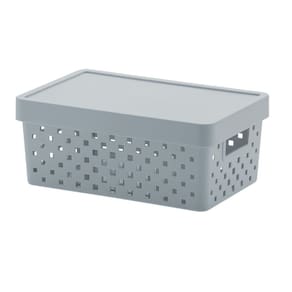 Organizador De Armário Com Tampa 29X19X12Cm Quadratta Cinza