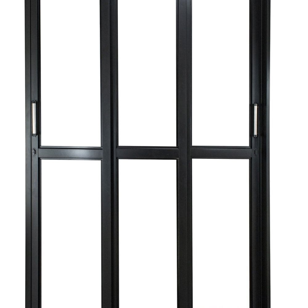 Porta de Correr de Aço 215x200cm 3 Folhas Moveis Ideal Crv Esquadrias Preto