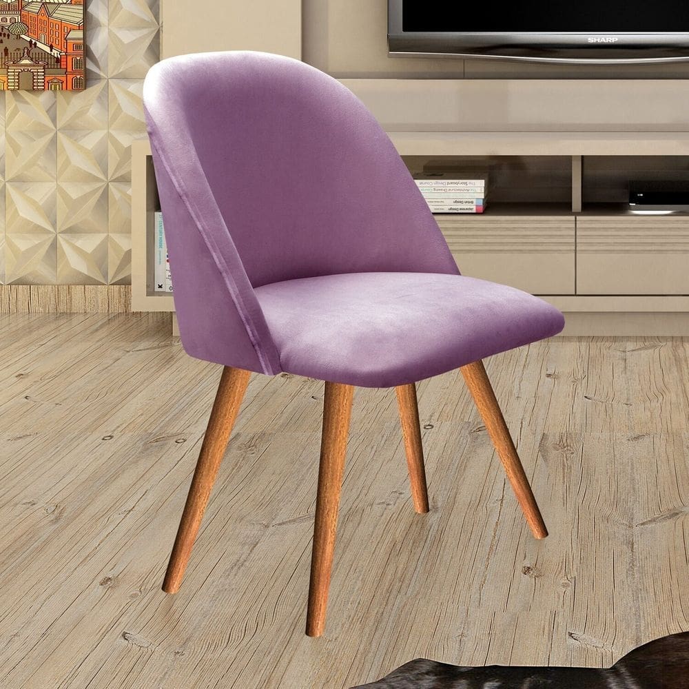 Poltrona Decorativa Gaia para Sala, Quarto, Recepção Roxo