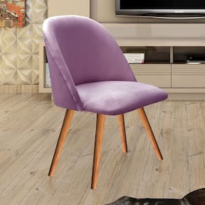 Poltrona Decorativa Gaia para Sala, Quarto, Recepção Roxo