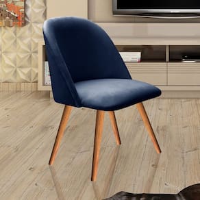 Poltrona Decorativa Gaia para Sala, Quarto, Recepção Azul Marinho
