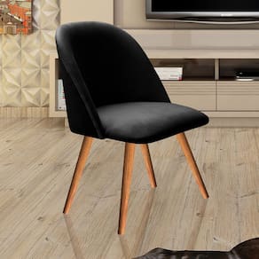 Poltrona Decorativa Gaia para Sala, Quarto, Recepção Preto