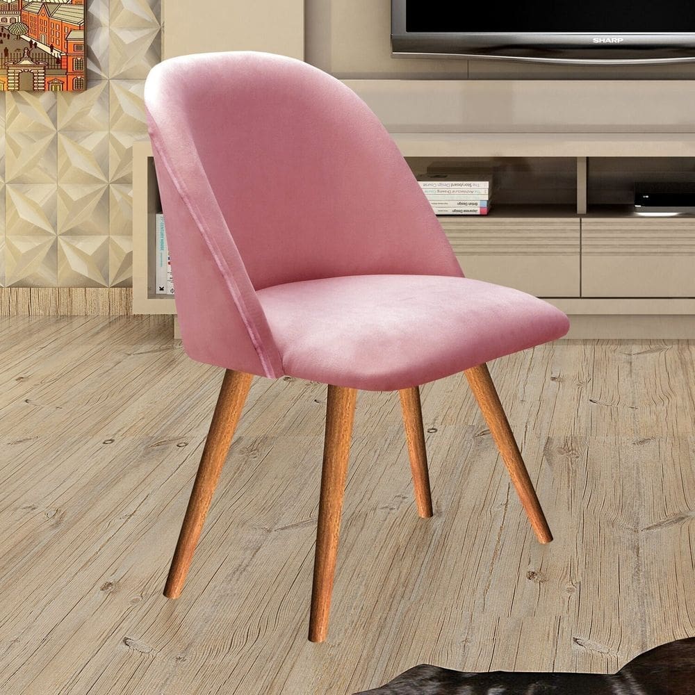 Poltrona Decorativa Gaia para Sala, Quarto, Recepção Rose