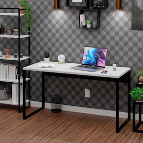 Mesa Para Escritório Escrivaninha Industrial 150cm Branco