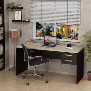 Mesa De Escritório Escrivaninha com Gaveta 160x60cm Tampo 30mm Carvalho