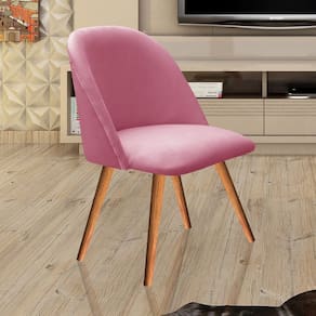 Poltrona Decorativa Gaia para Sala, Quarto, Recepção Rosa