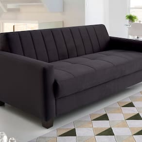 Sofá Fixo 3 Lugares 180cm Bilbao Preto