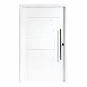 Porta Pivotante Maciça 214x109cm Eucalipto Pm78 Solar Cruzeiro Portas Fundo Primer Branco