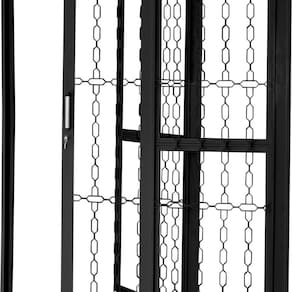 Porta de Correr de Aço 215x160cm Pantografica Grade Elo Ideal Crv Esquadrias Preto