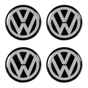 Jogo 4 emblema adesivo calota vw gol g1 a g8 resinado - 48mm