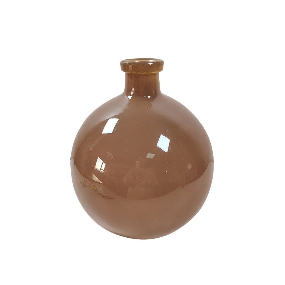 Vaso Decorativo de Vidro Marrom 30cm BH0381 BTC