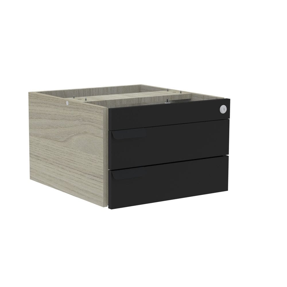 Gaveteiro Aéreo 02 Gavetas Corporativa Noguiera casablanca/Preto