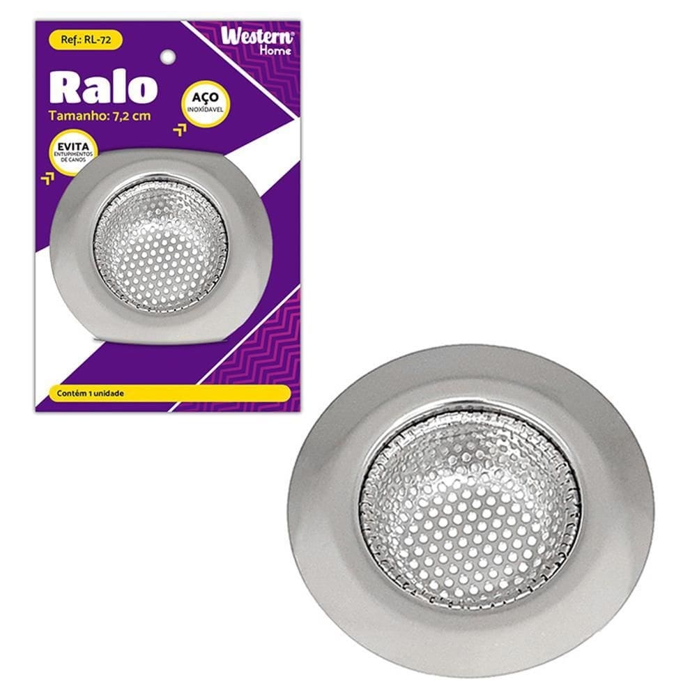 Ralo De Inox Para Pia 7,2Cm De Na Cartela