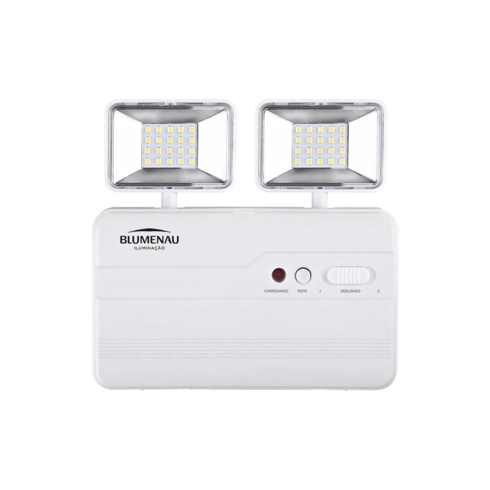 Luminária Emergência Bloco Led Blumenau 2 Faróis 10W Bivolt