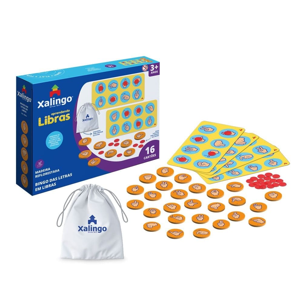 Bingo Das Letras em Libras 16 Cartas Xalingo